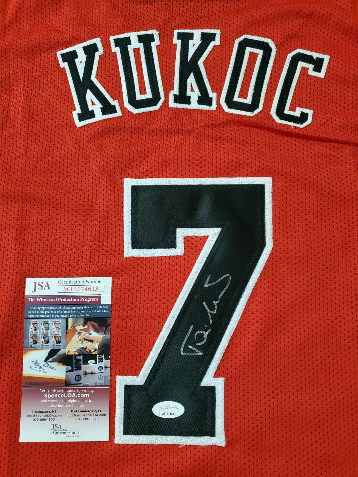 Chicago Bulls Tony Kukoc Autographed Signed Jersey Jsa Coa
