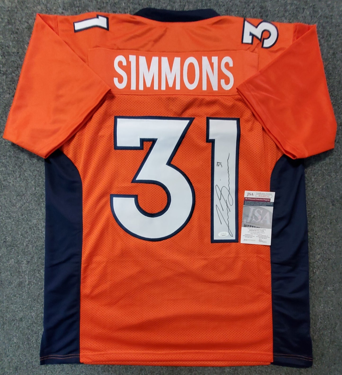 Denver Broncos Justin Simmons Autographed Signed Jersey Jsa  Coa