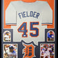 Framed Detroit Tigers Cecil Fielder Autographed Signed Jersey Beckett Holo