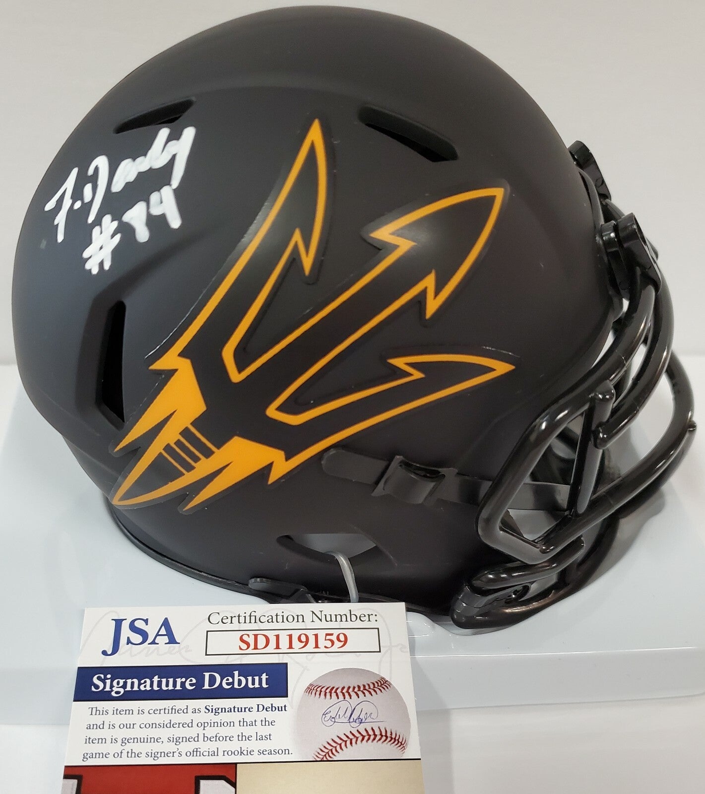Frank Darby Autographed Arizona State Sun Devils Eclipse Mini Helmet Jsa Coa