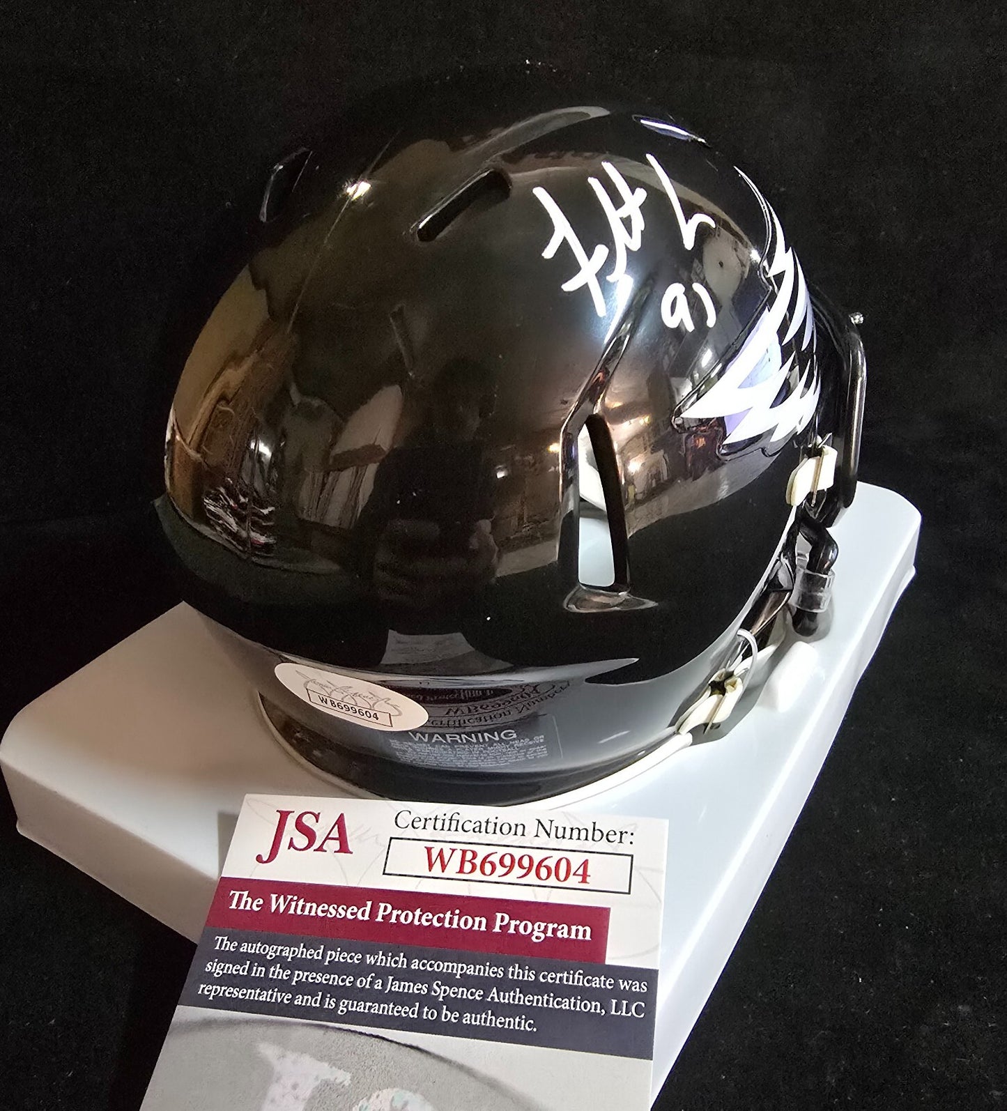Philadelphia Eagles Fletcher Cox Autographed Signed Black Mini Helmet Jsa Coa