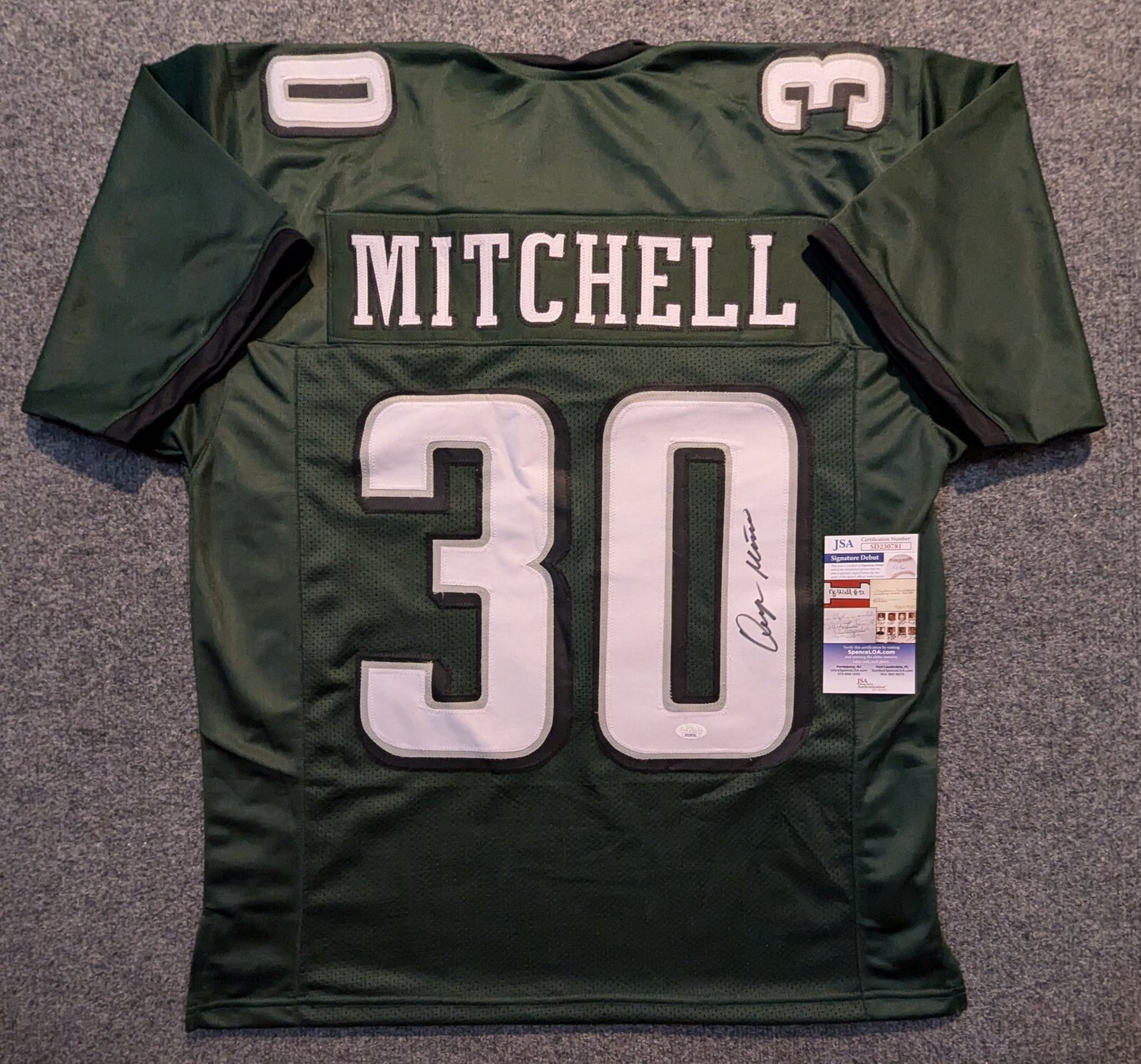 Philadelphia Eagles Quinyon Mitchell Autographed Signed Jersey Jsa Coa