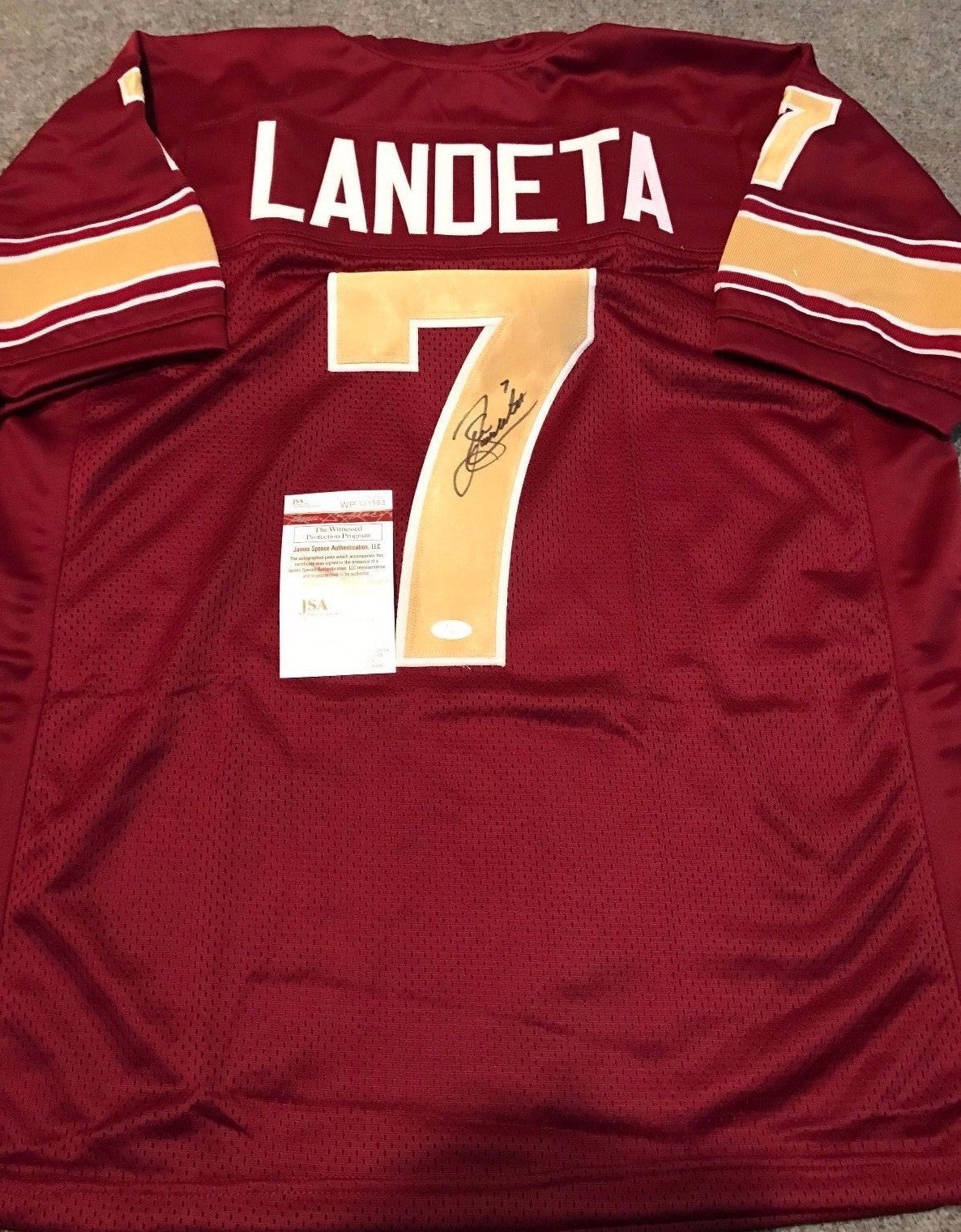 Sean Landeta Autographed Signed Philadelphia Stars Jersey Jsa  Coa