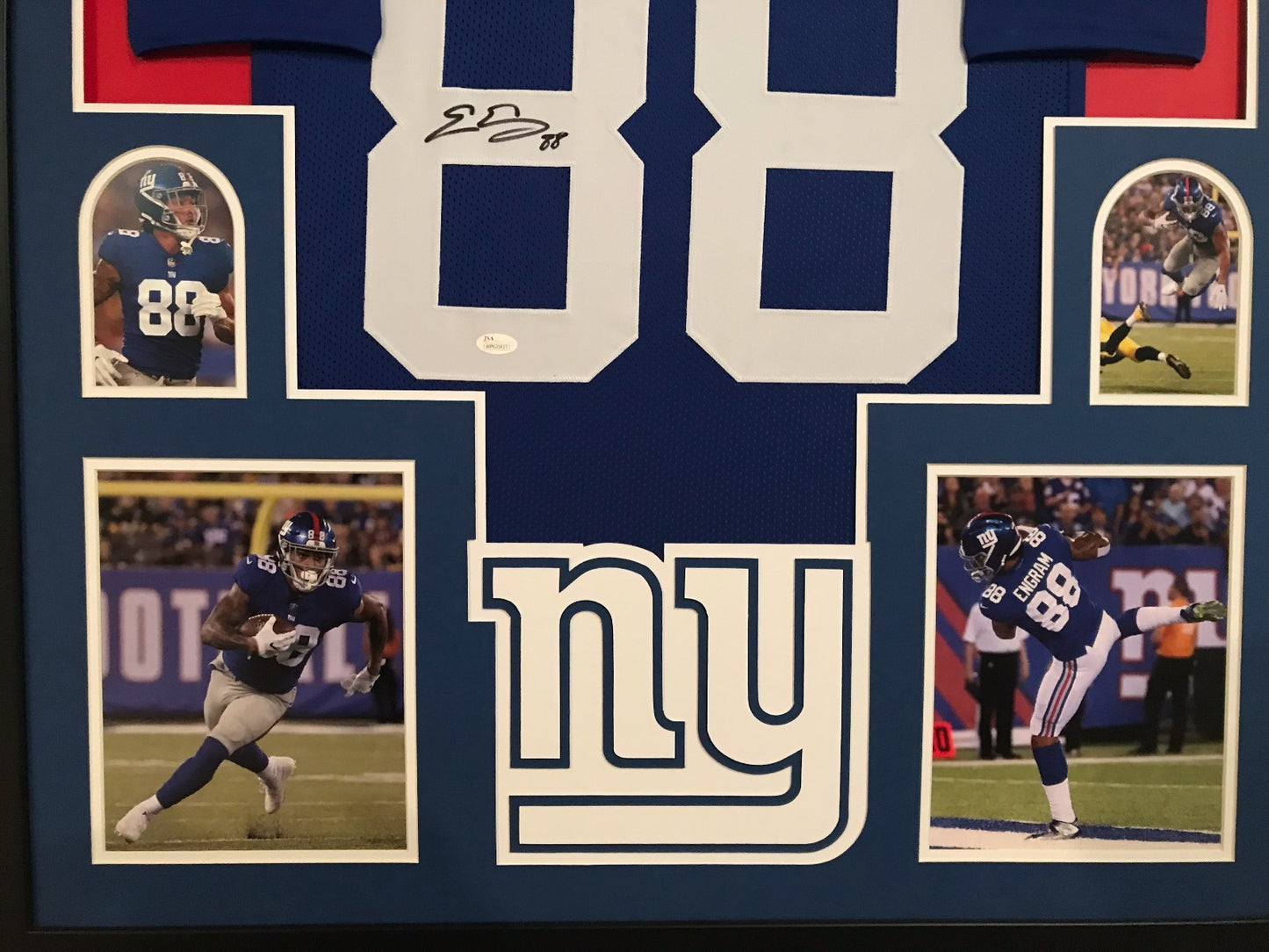 Framed N.Y. Giants Evan Engram  Autographed Signed Jersey Jsa Coa
