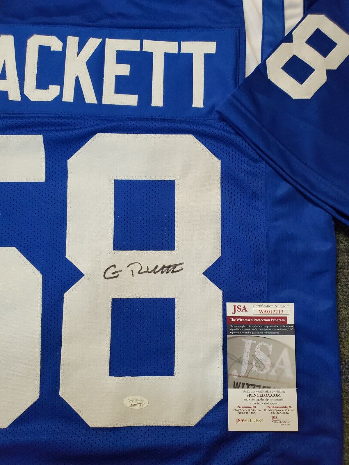 MVP Authentics Indianapolis Colts Gary Brackett Autographed Signed Jersey Jsa Coa 99 sports jersey framing , jersey framing
