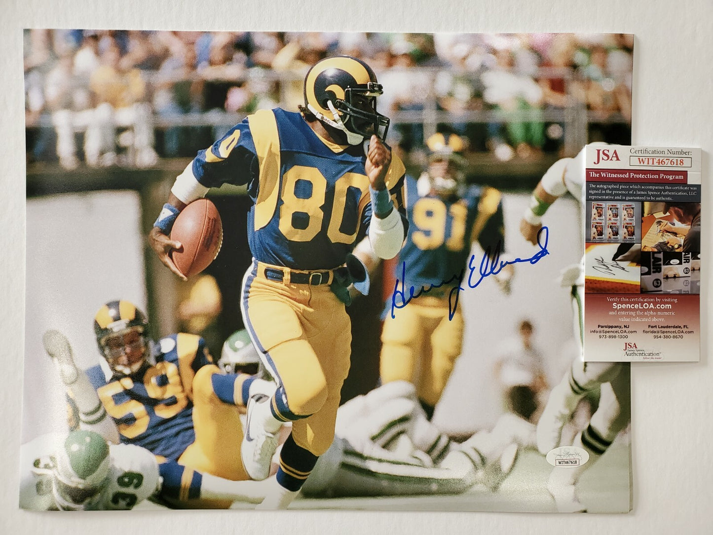 Los Angeles Rams Henry Ellard Autographed Signed 11X14 Photo Jsa Coa