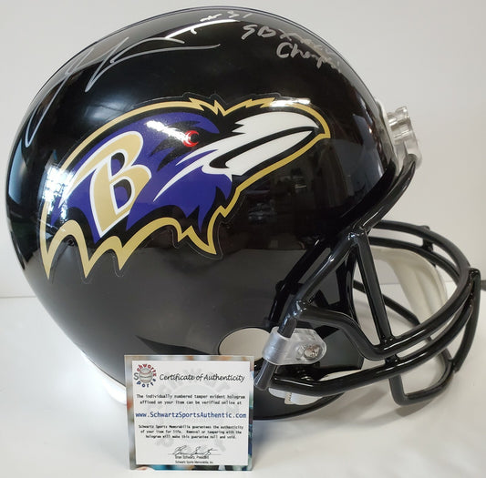 Baltimore Ravens Jamal Lewis Signed Inscr Full Sz Replica Helmet Schwartz Coa