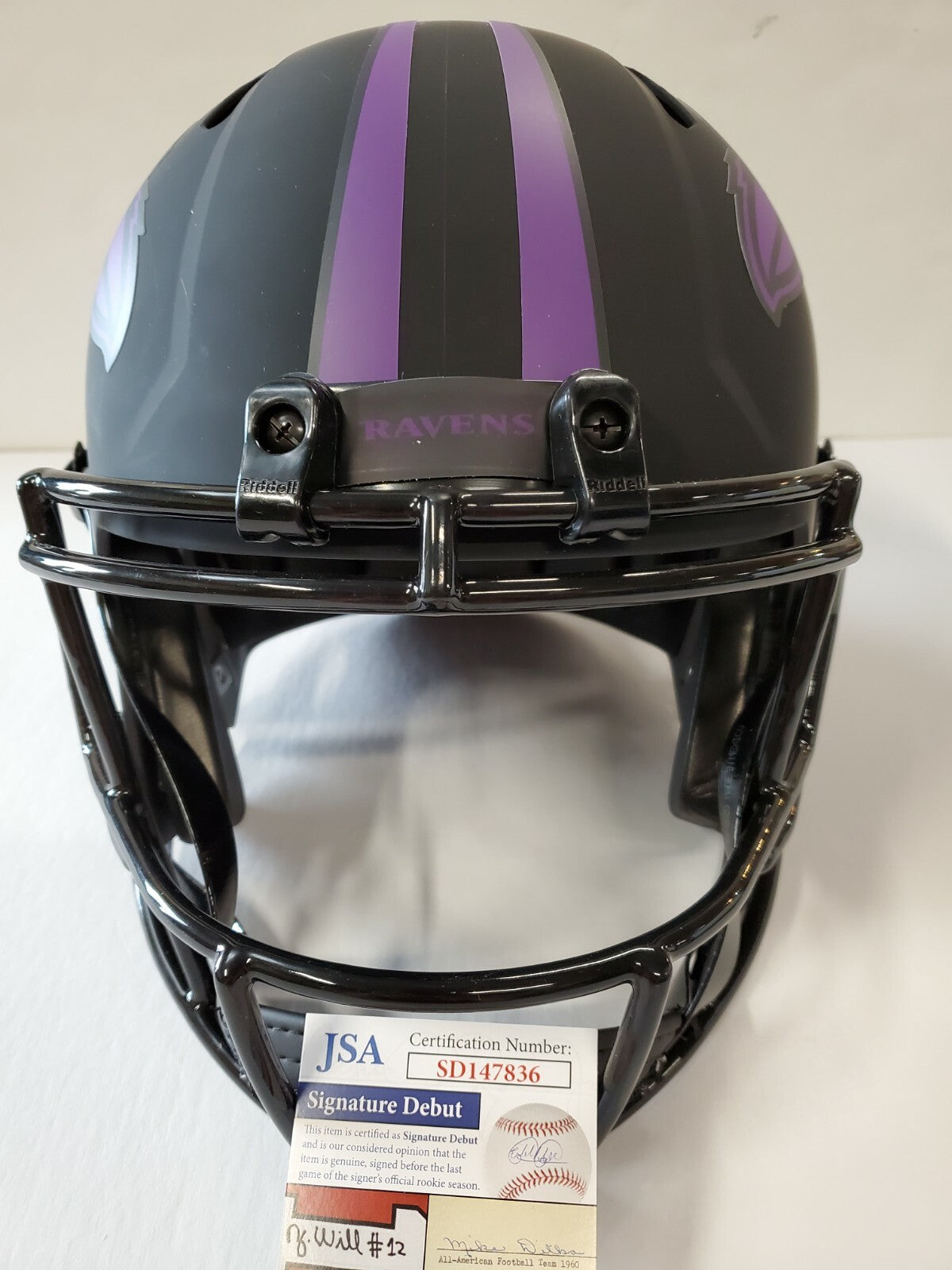 Baltimore Ravens Odafe Oweh Signed Full Size Eclipse Replica Helmet Jsa Coa