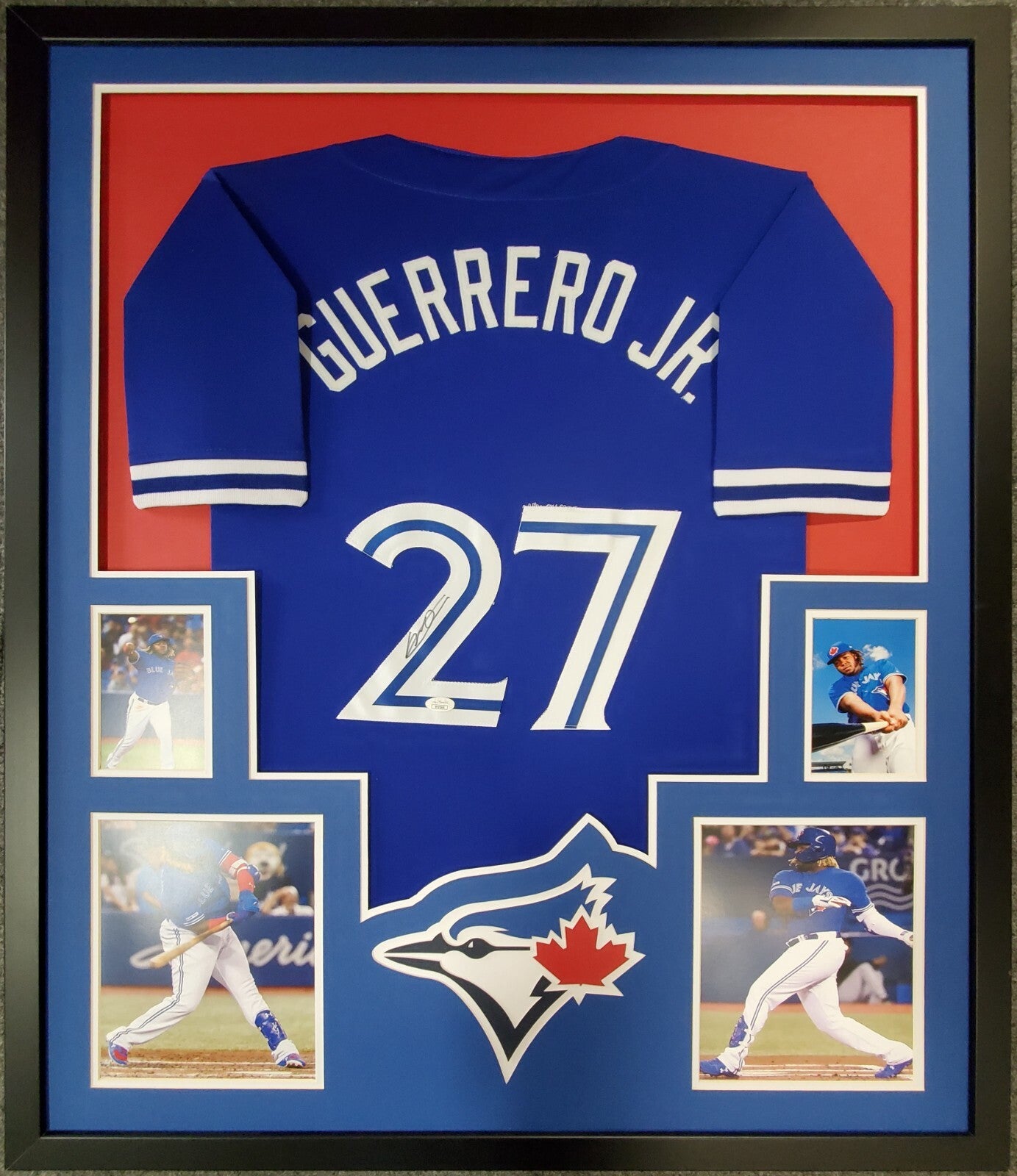 Framed Toronto Blue Jays Vladamir Guerrero Jr Autographed Signed Jersey Jsa Coa