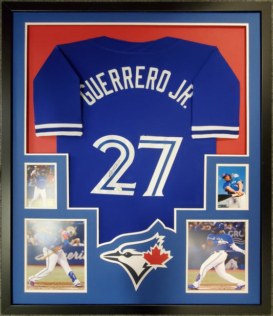 Framed Toronto Blue Jays Vladamir Guerrero Jr Autographed Signed Jersey Jsa Coa