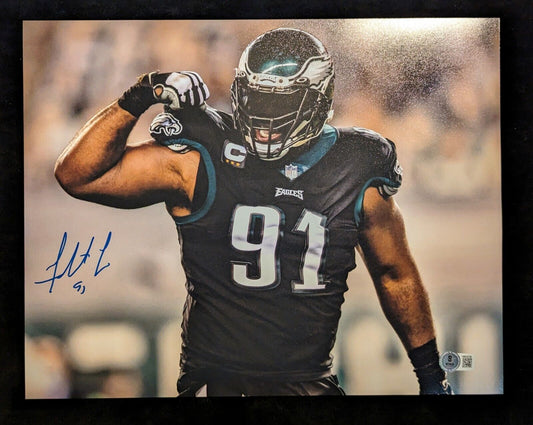 MVP Authentics Philadelphia Eagles Fletcher Cox Autographed Signed 11X14 Photo Beckett Holo 90 sports jersey framing , jersey framing