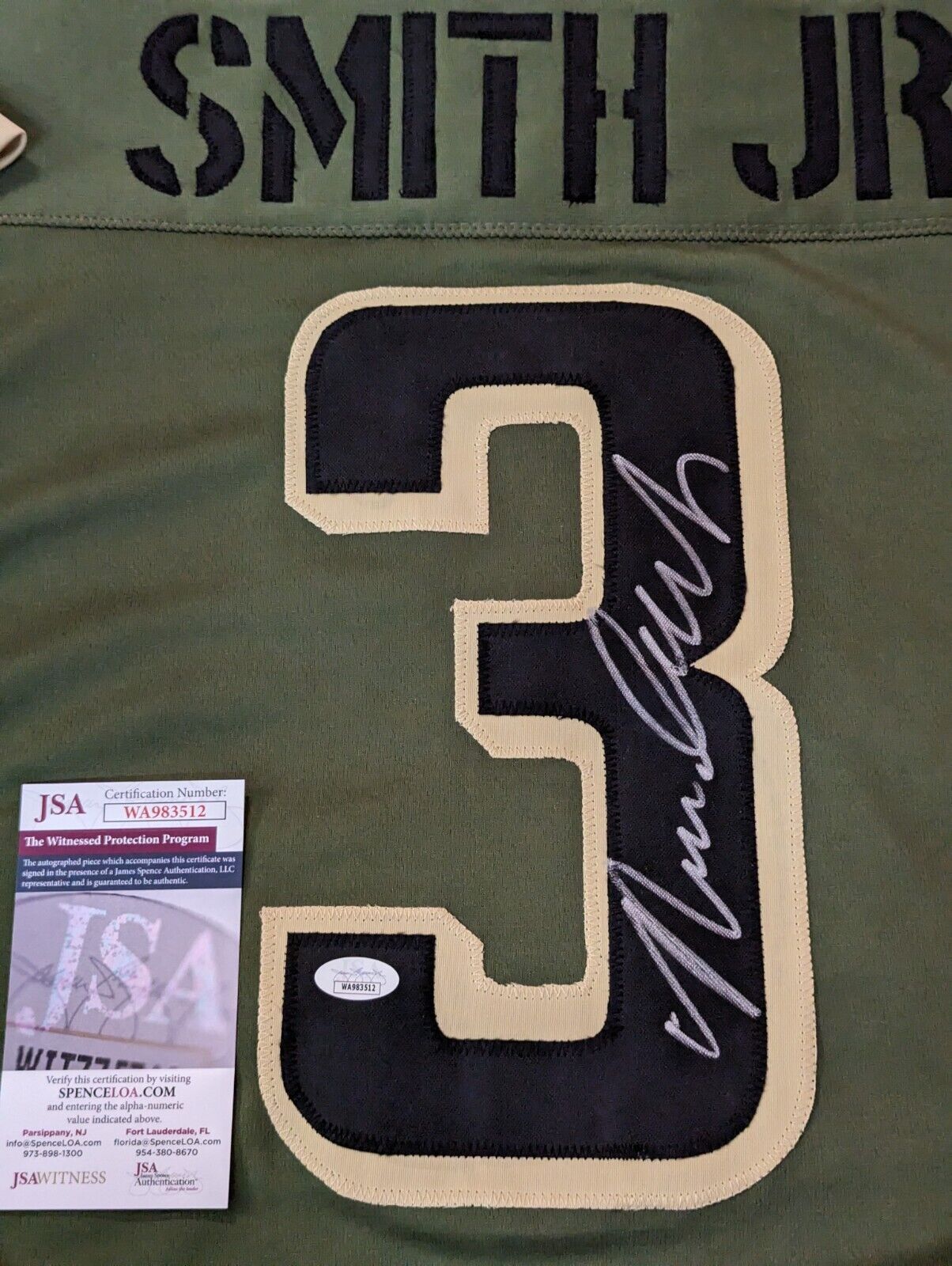 MVP Authentics Philadelphia Eagles Nolan Smith Jr Autographed Signed Salute Jersey Jsa Coa 144 sports jersey framing , jersey framing