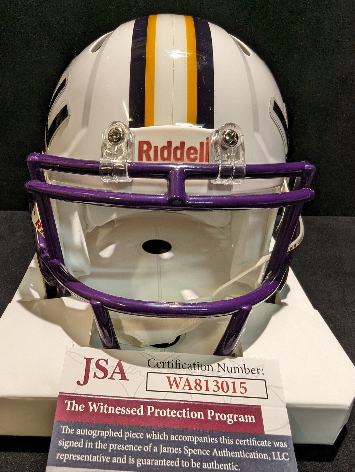 Lsu Tigers Patrick Queen Autographed Speed Mini Helmet Jsa Coa