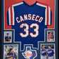 Framed Texas Rangers Jose Canseco Autographed Inscribed Jersey Jsa Coa