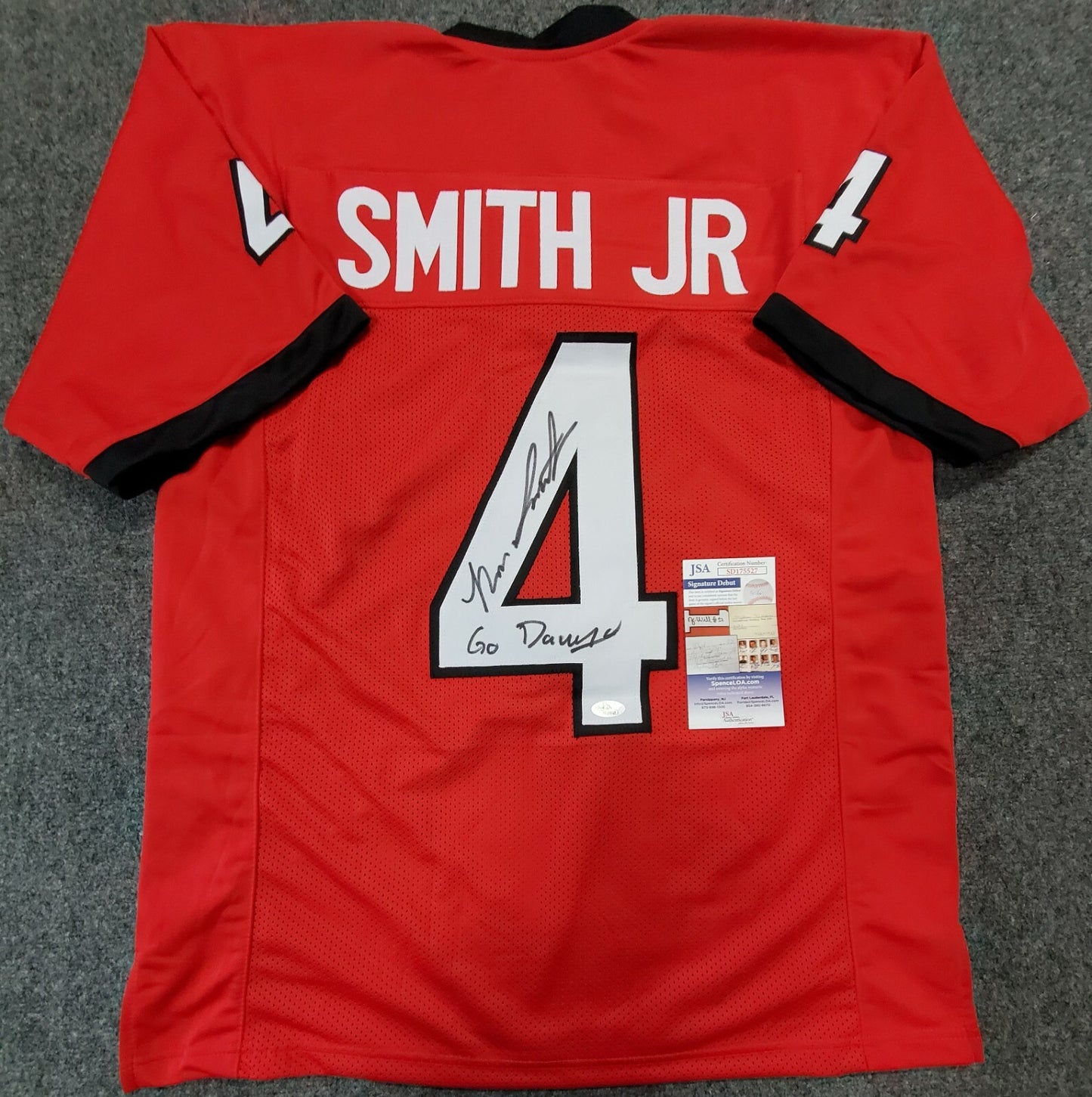 Georgia Bulldogs Nolan Smith Jr Autographed Signed Inscribed Jersey Jsa Coa