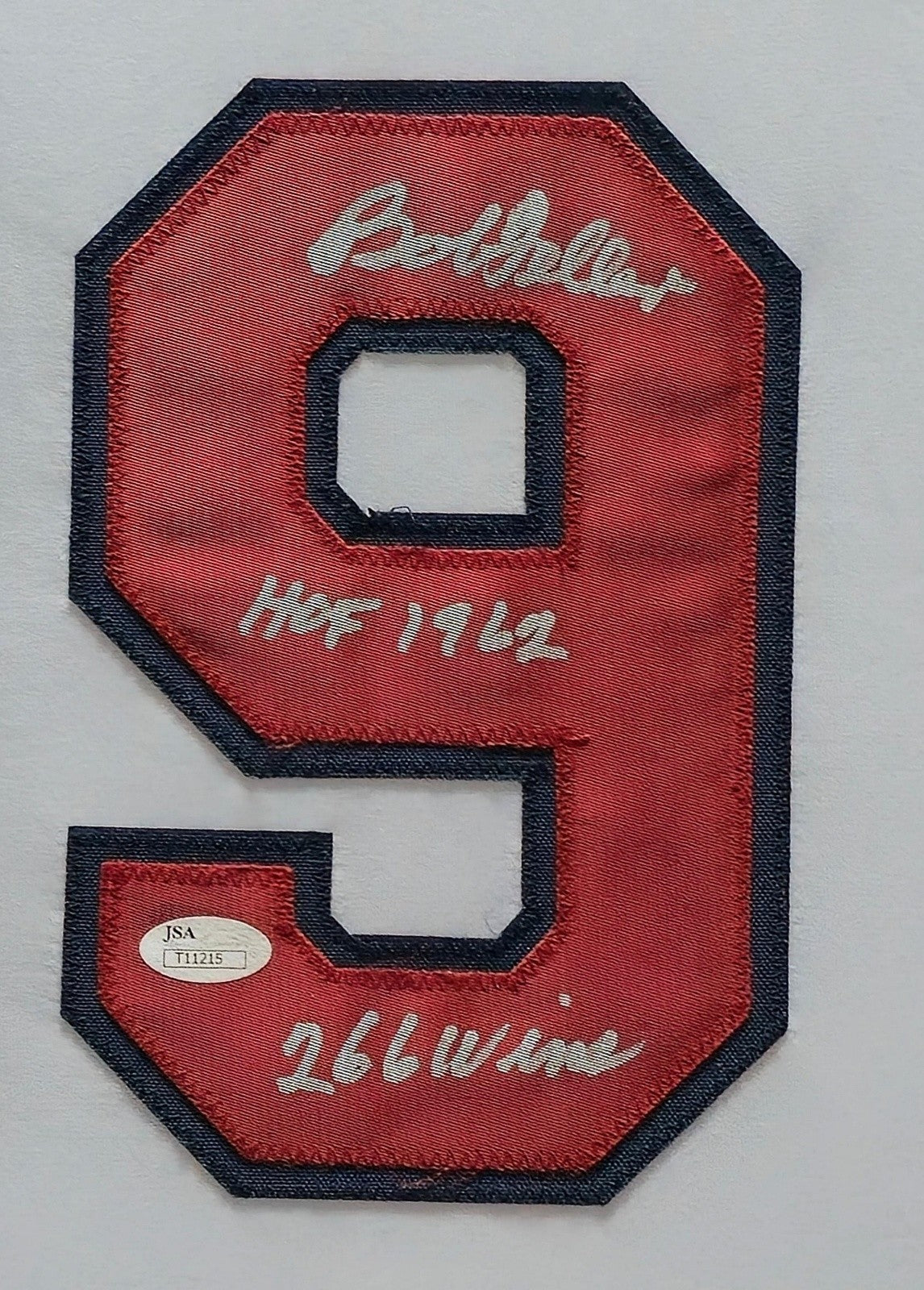 Suede Framed Cleveland Indians Bob Feller Autographed Inscribed Jersey Jsa Coa
