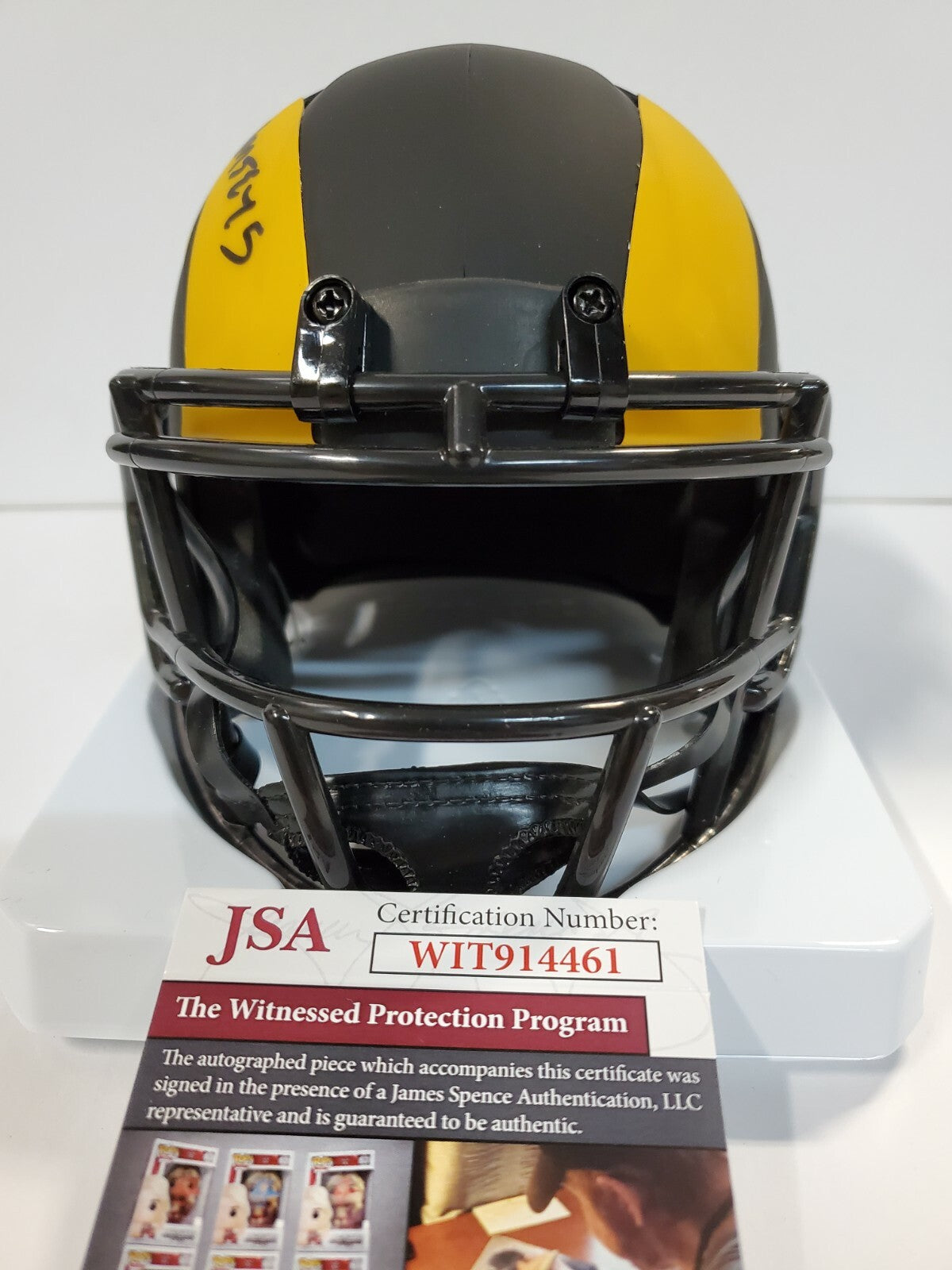 Los Angeles Rams Jalen Ramsey Autographed Eclipse Mini Helmet Jsa Coa
