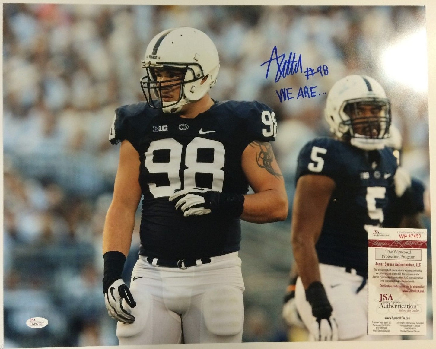 Anthony Zettel Autographed Signed Insc. Penn State 16X20 Photo Jsa  Coa