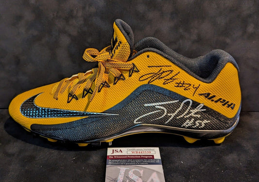 Pittsburgh Steelers Joey Porter Jr & Sr Dual Autographed Signed Cleat Jsa Coa