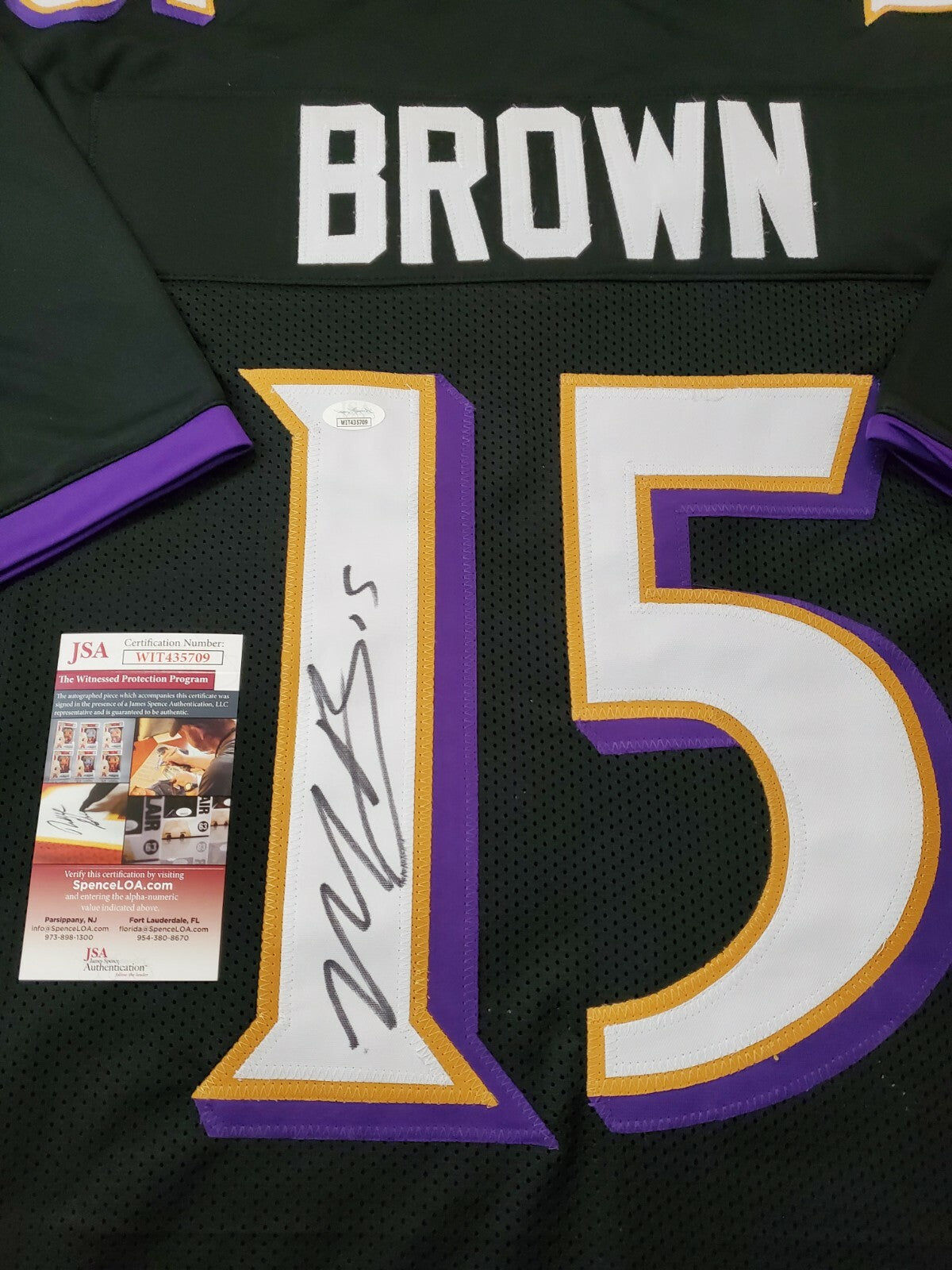 Baltimore Ravens Marquise Brown Autographed Signed Jersey Jsa  Coa