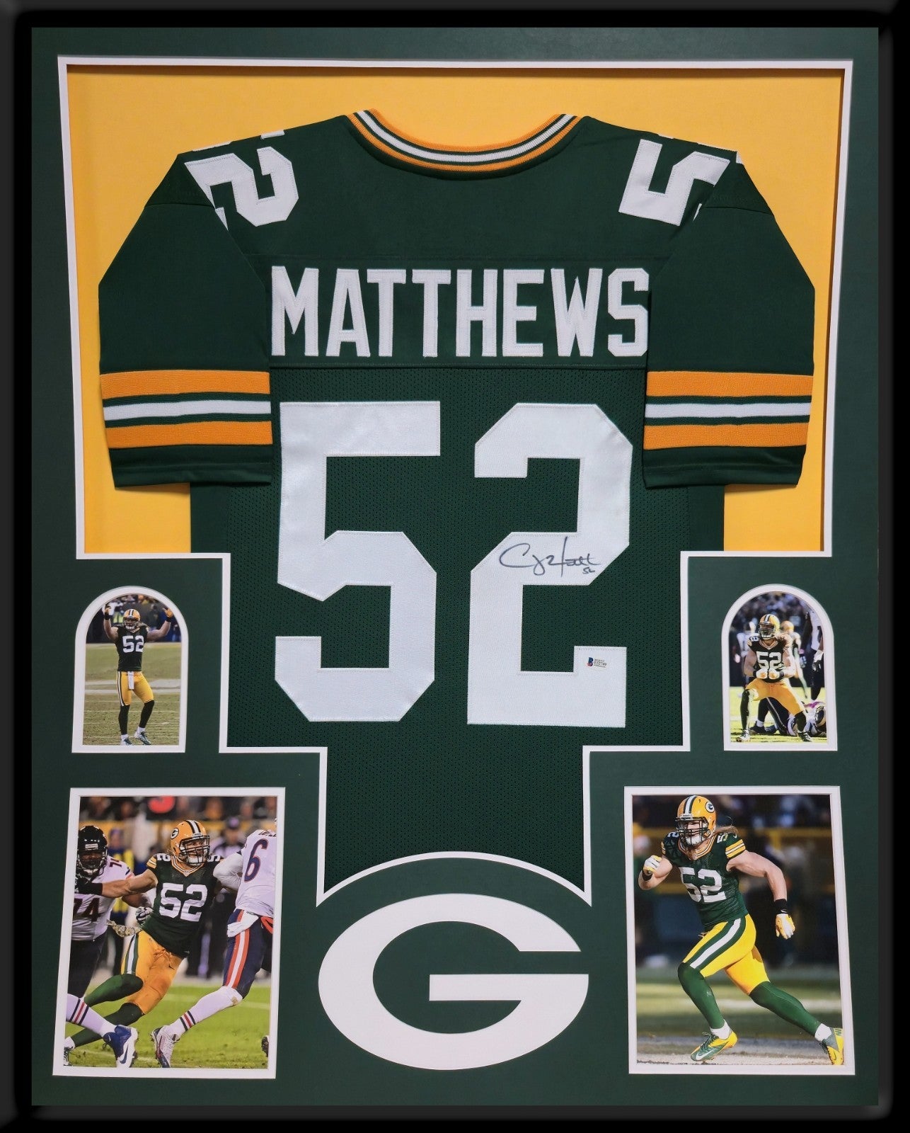 Framed Green Bay Packers Clay Matthews Autographed Signed Jersey Beckett Coa