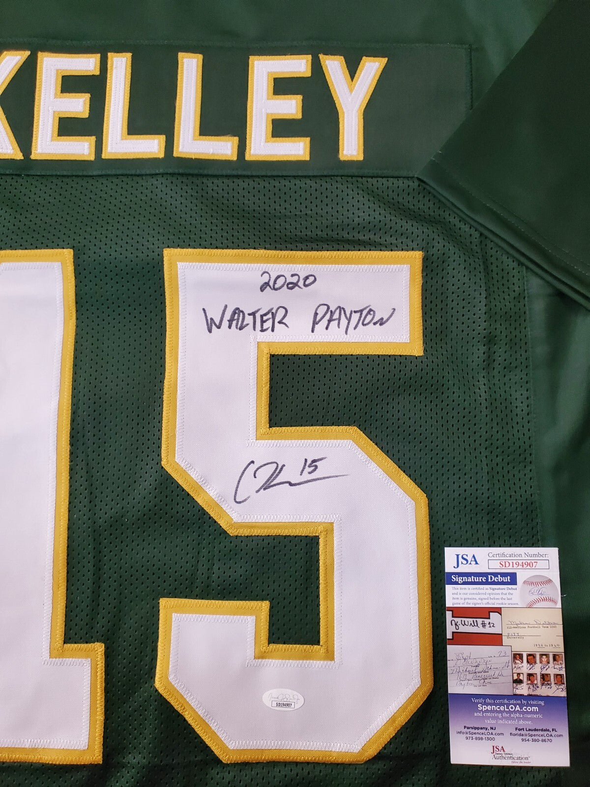 Southeastern Louisiana Lions Cole Kelley Signed Inscribed Jersey Jsa Coa