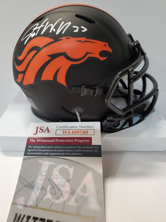 Denver Broncos Javonte Williams Signed Eclipse Mini Helmet Jsa Coa