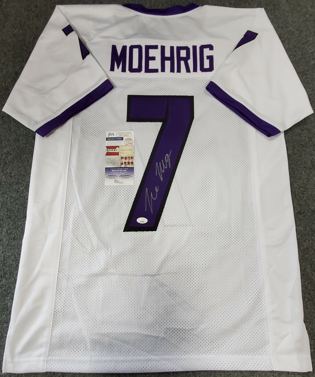Tcu Horned Frogs Tre'von Moehrig Autographed Signed Jersey Jsa Coa