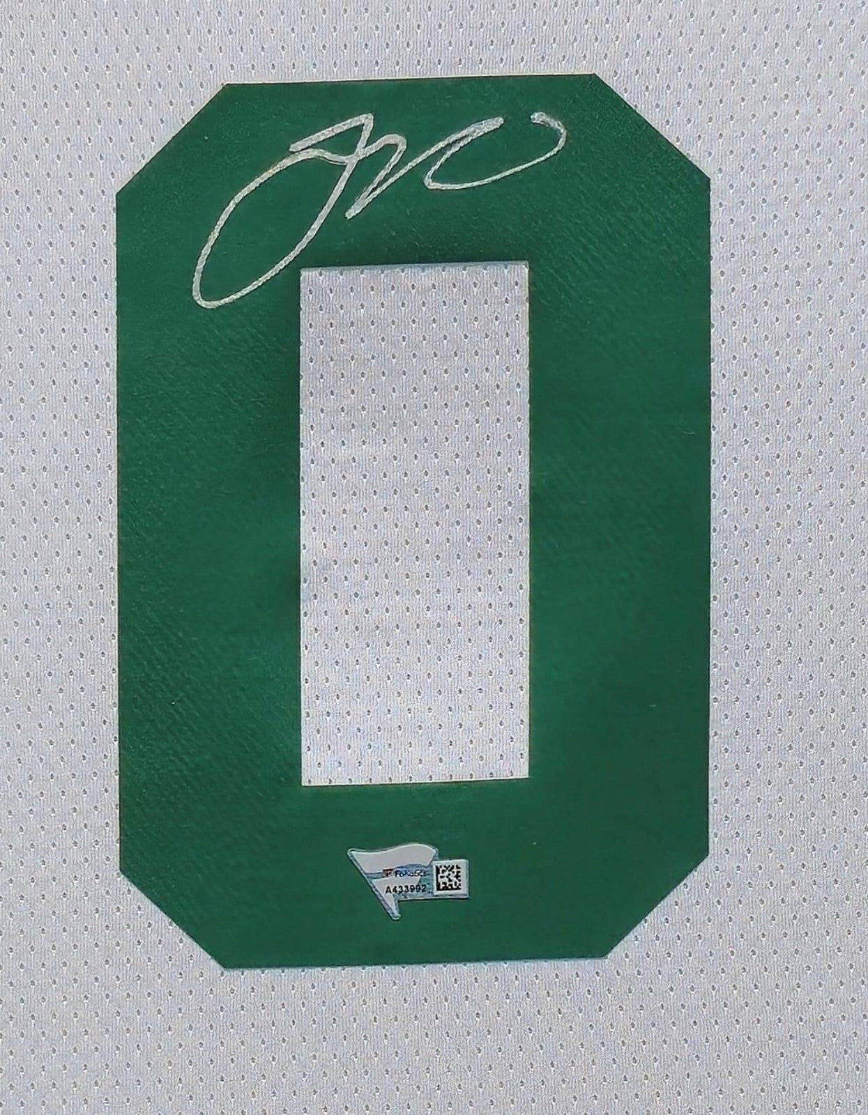 Framed In Suede Boston Celtics Jayson Tatum Autographed Jersey Fanatics Holo