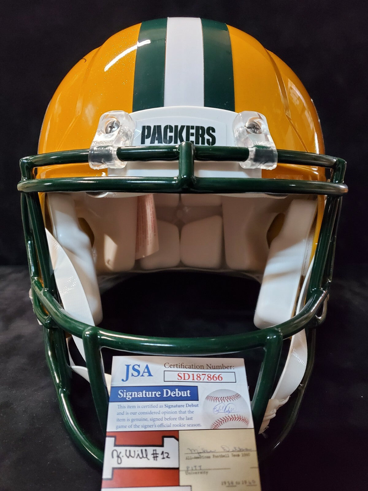 Green Bay Packers Eric Stokes Signed Insc Full Size Speed Authentic Helmet Jsa