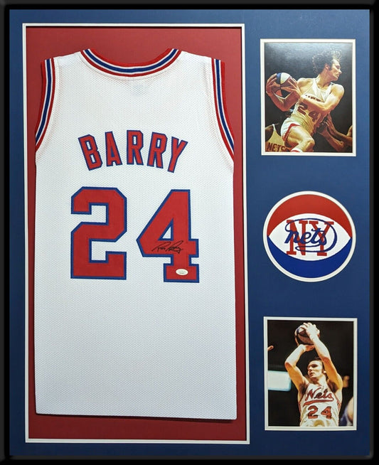 MVP Authentics Framed New York Nets Rick Barry Autographed Signed Jersey Jsa Coa 450 sports jersey framing , jersey framing