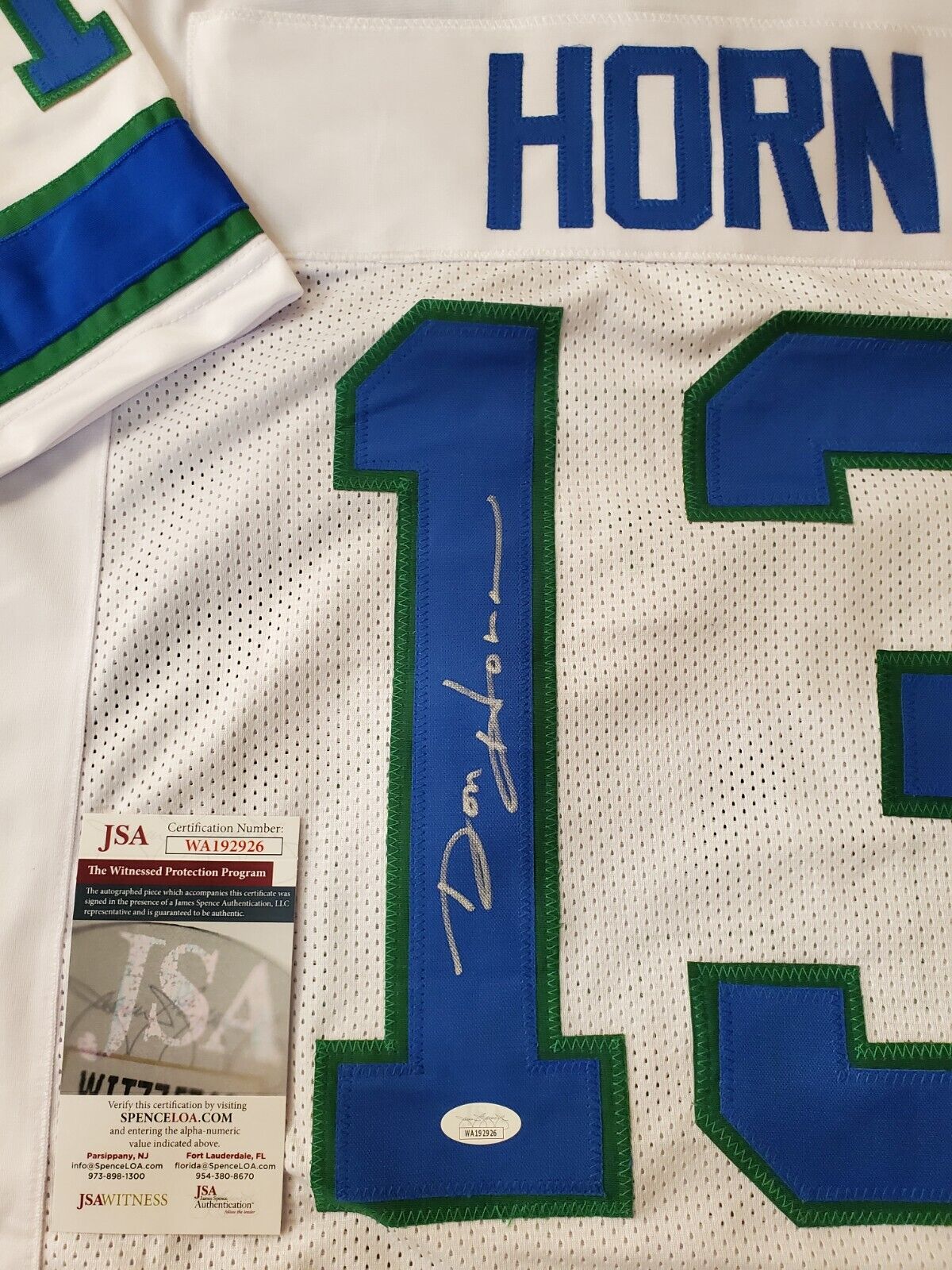Portland Thunder Wfl Don Horn Autographed Signed Jersey Jsa Coa