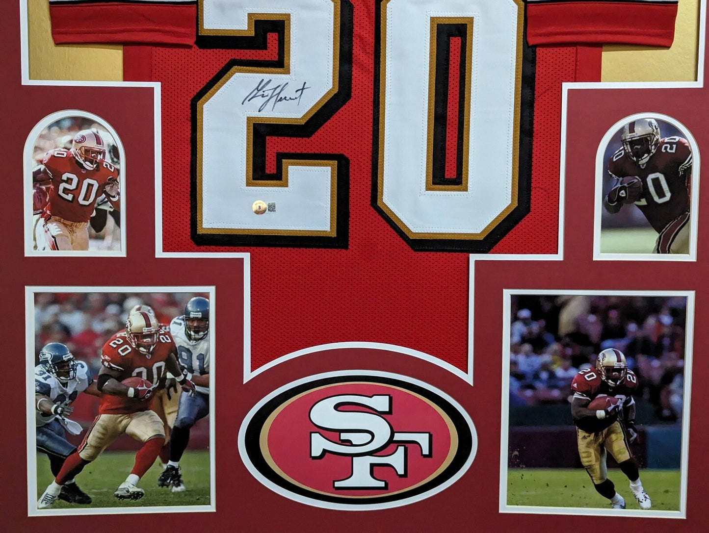 Framed San Francisco 49Ers Garrison Hearst Autograph Signed Jersey Beckett Holo