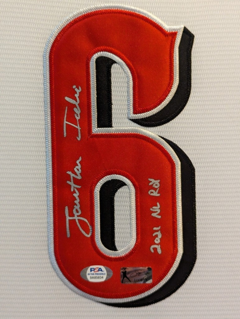 Framed Cincinnati Reds Jonathan India Autographed Signed Jersey Psa Coa