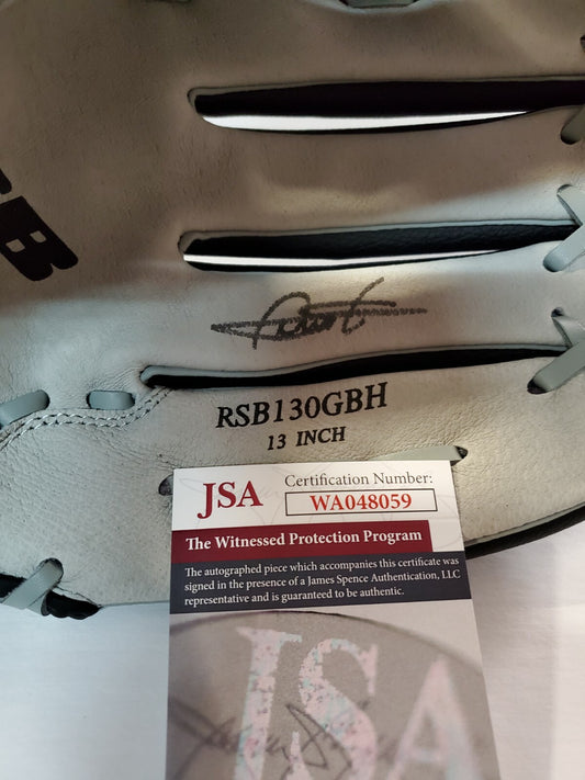 New York Yankees Deivi Garcia Autographed Signed Glove Jsa Coa