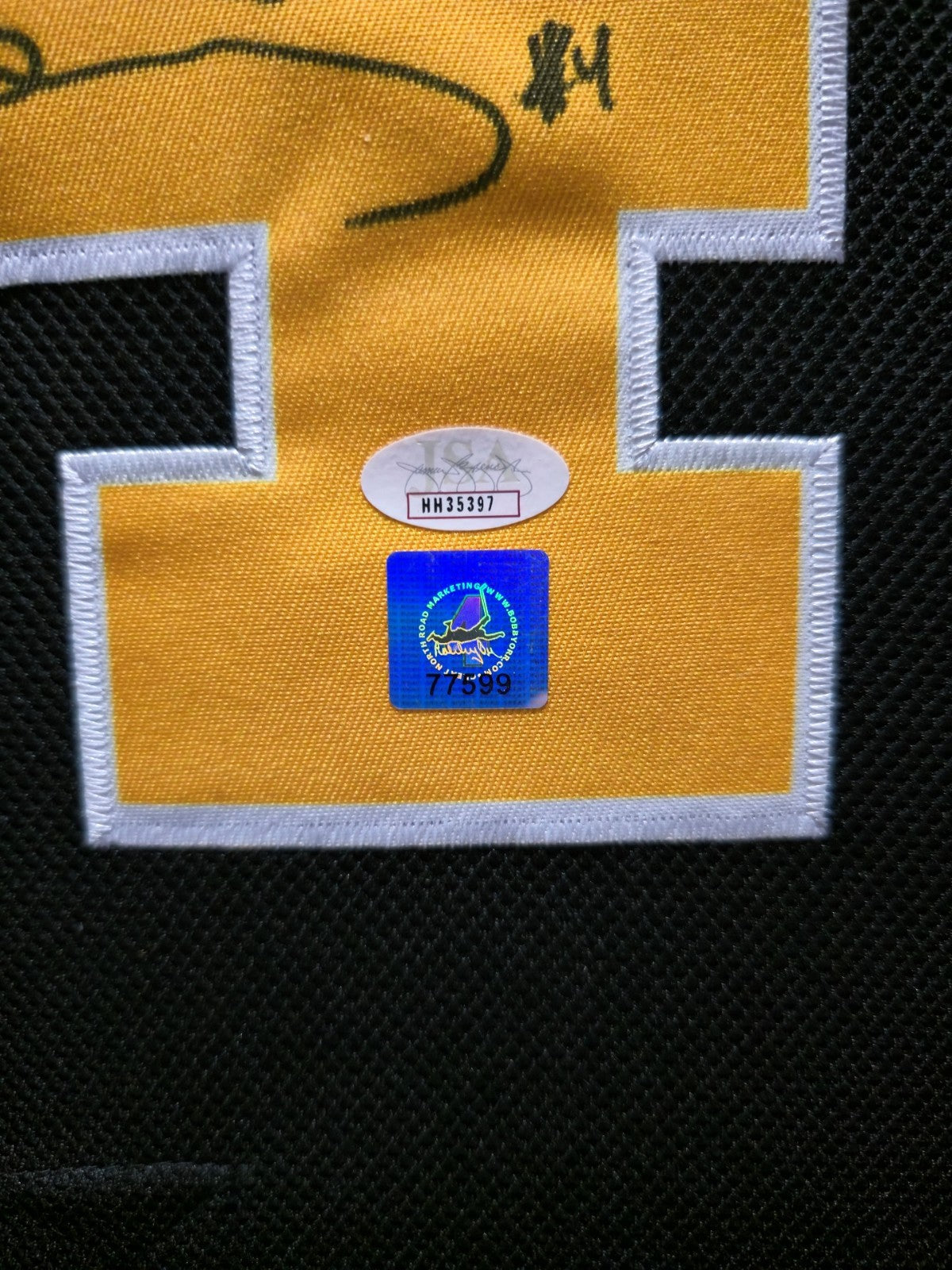 Suede Framed Boston Bruins Bobby Orr Autographed Signed Jersey Jsa Coa