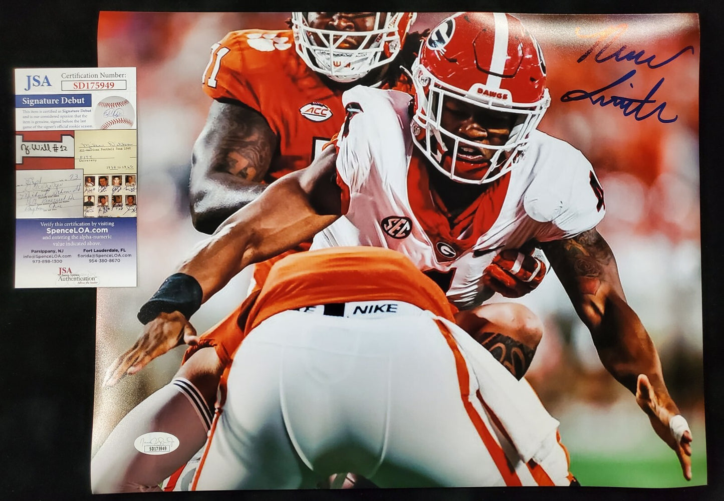 Georgia Bulldogs Nolan Smith Jr Autographed Signed 11X14 Photo Jsa Coa