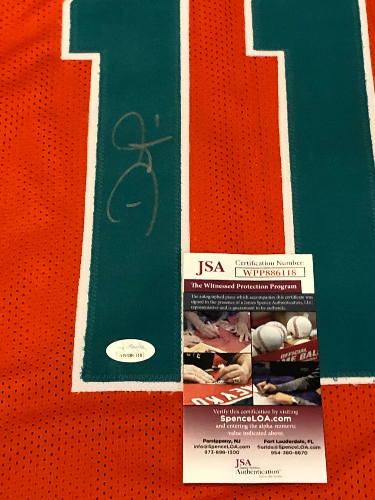 Miami Dolphins Devante Parker Autographed Signed Jersey Jsa  Coa