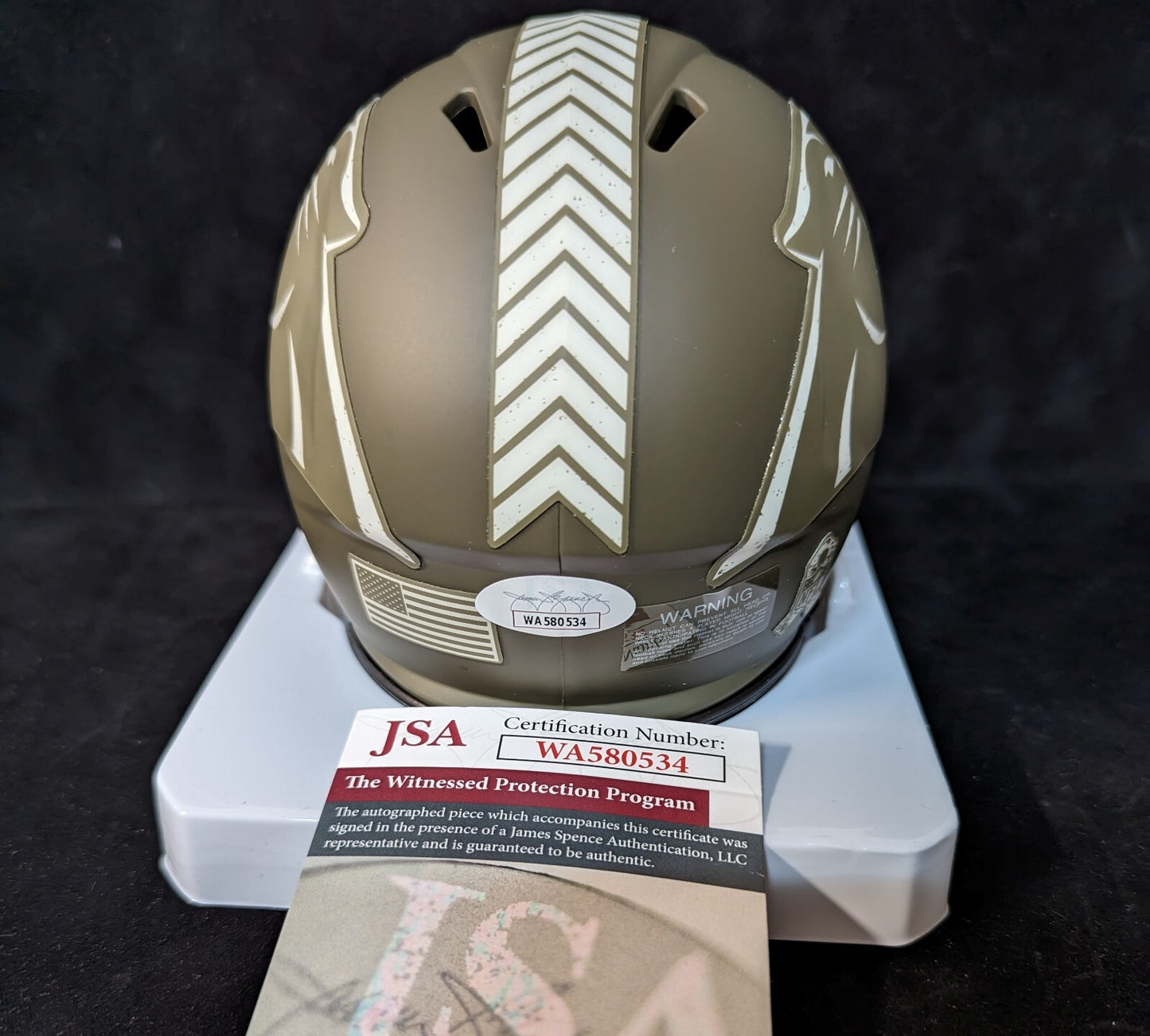 Carolina Panthers Brian Burns Signed Salute To Service Mini Helmet Jsa Coa