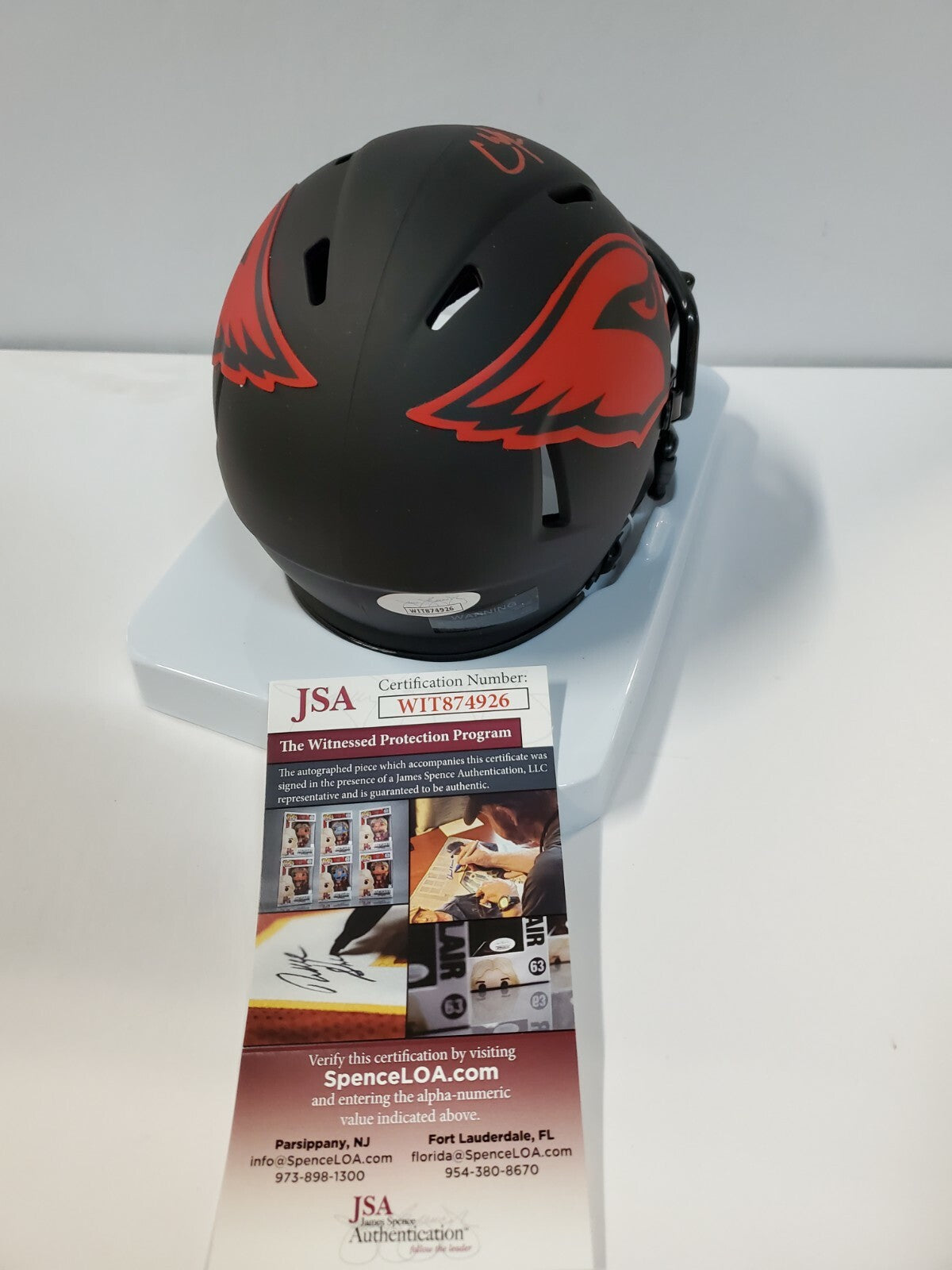 Arizona Cardinals Chase Edmonds Autographed Eclipse Mini Helmet Jsa Coa