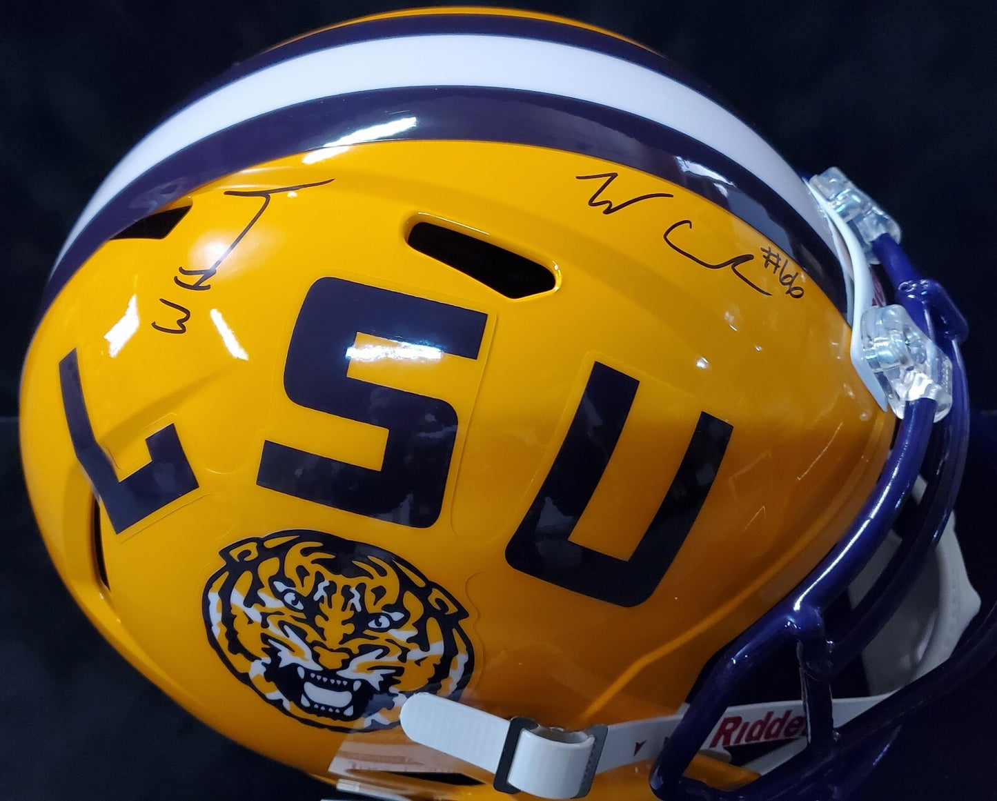 Lsu Tigers Walker Howard & Will Campbell 2X Signed Full Size Replica Helmet Jsa