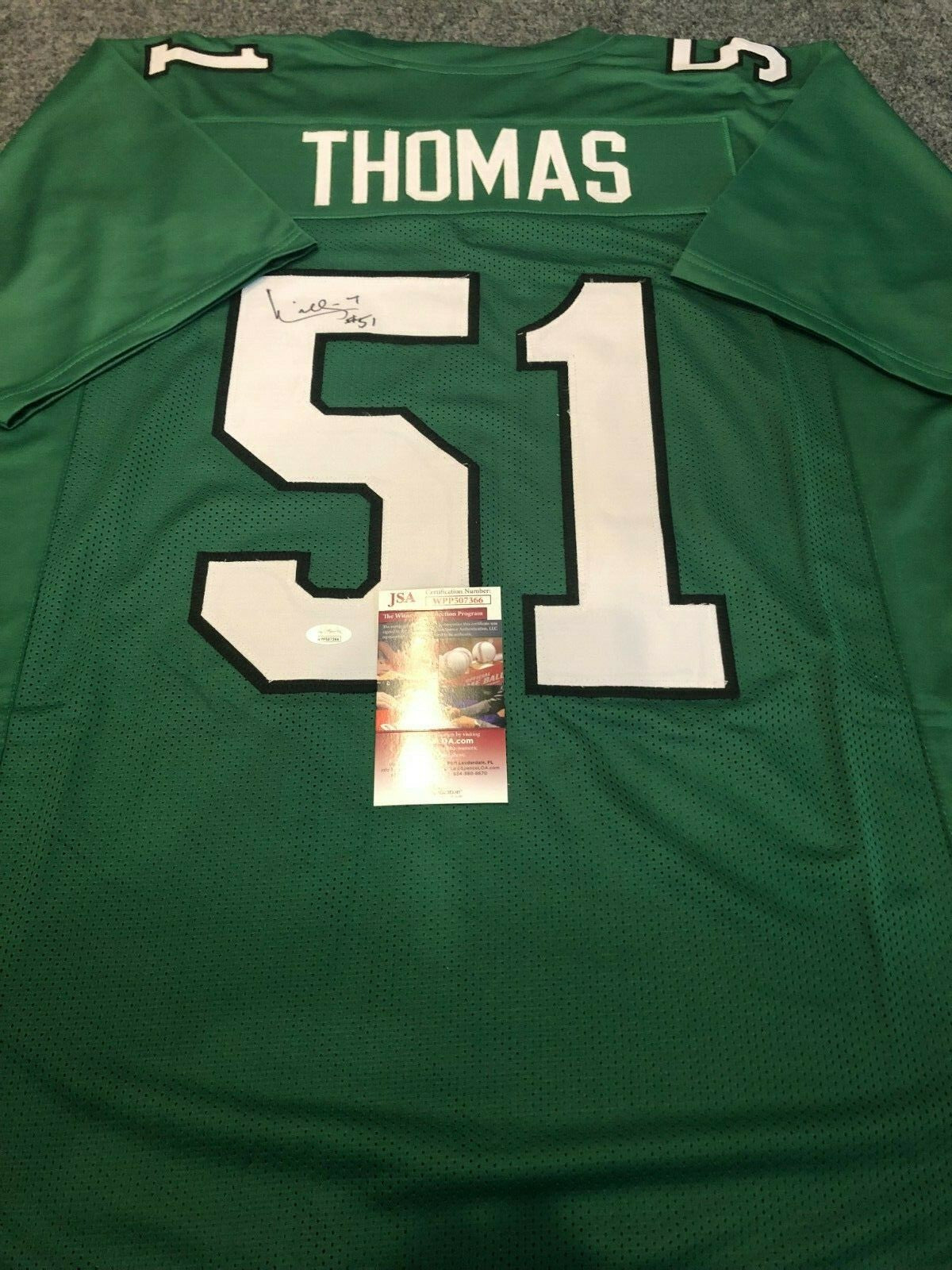 Philadelphia Eagles Willie Thomas Autographed Signed Jersey Jsa  Coa