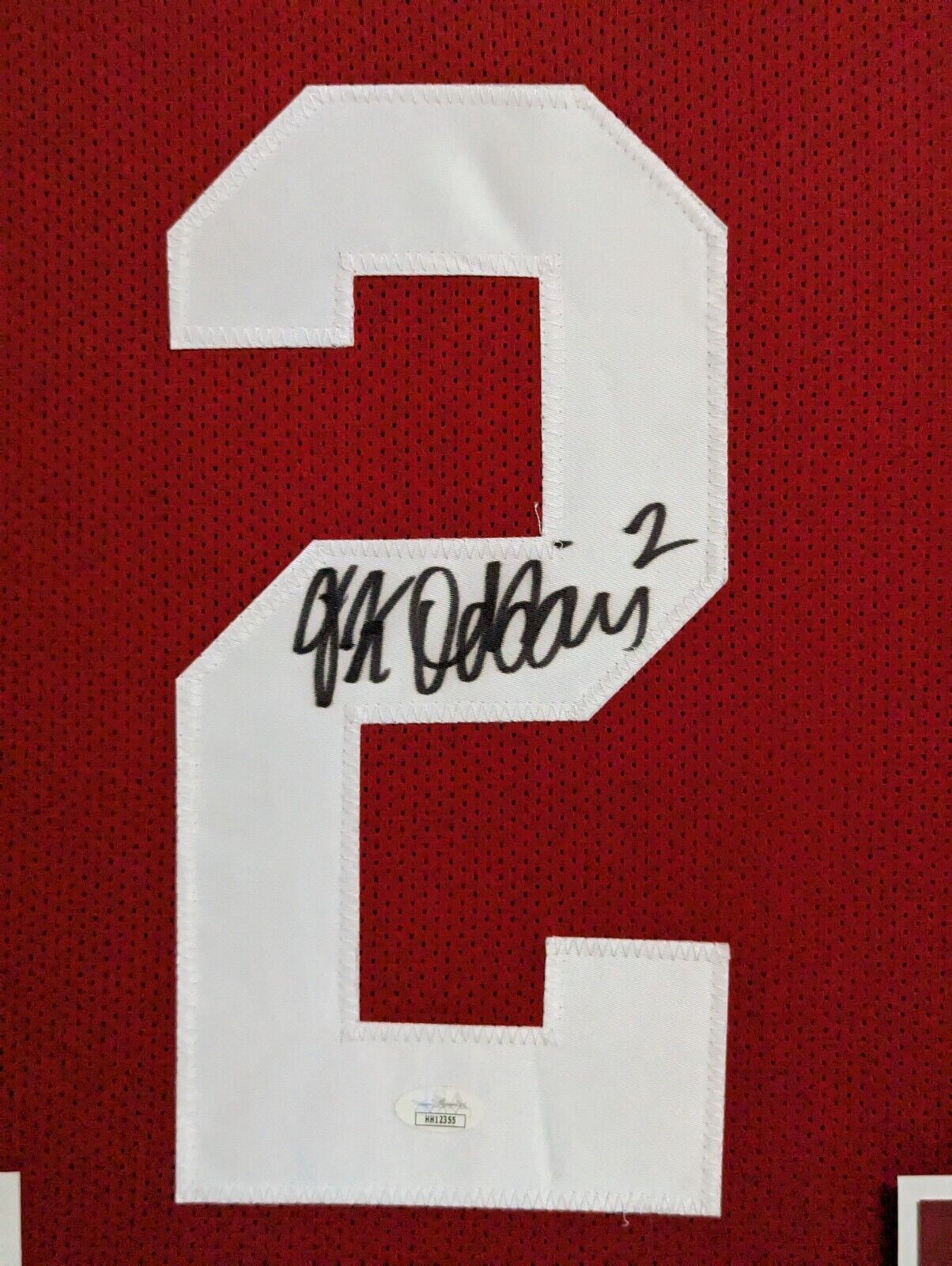 MVP Authentics Framed Ohio State Buckeyes Jk Dobbins Autographed Signed Jersey Jsa Coa 540 sports jersey framing , jersey framing