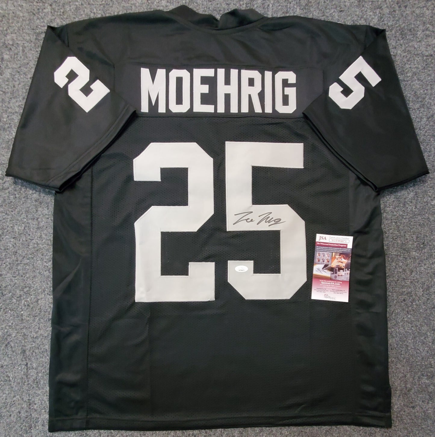 Las Vegas Raiders Tre'von Moehrig Autographed Jersey Jsa Coa