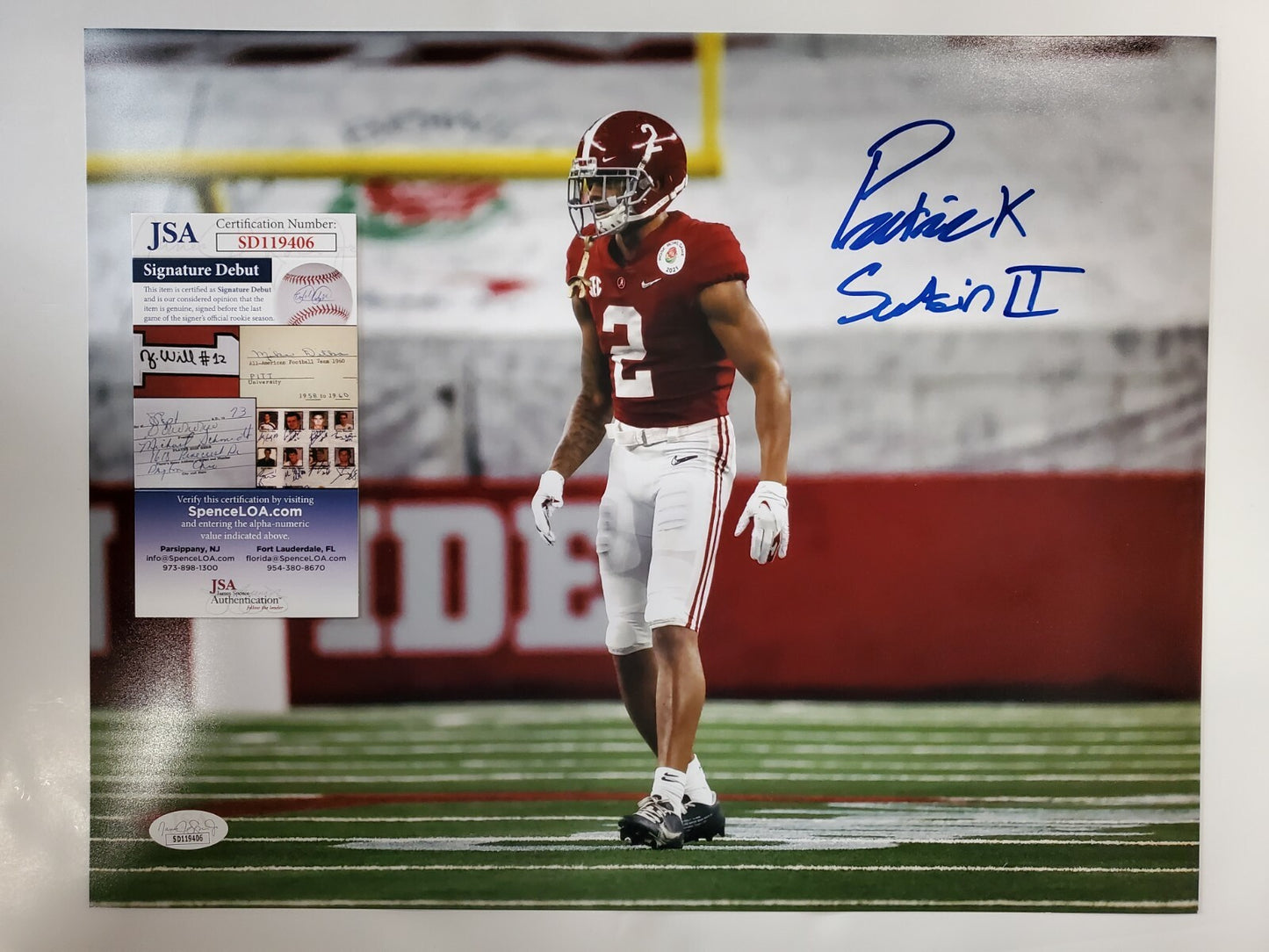 Alabama Crimson Tide Patrick Surtain Ii Autographed 11X14 Photo Jsa Coa