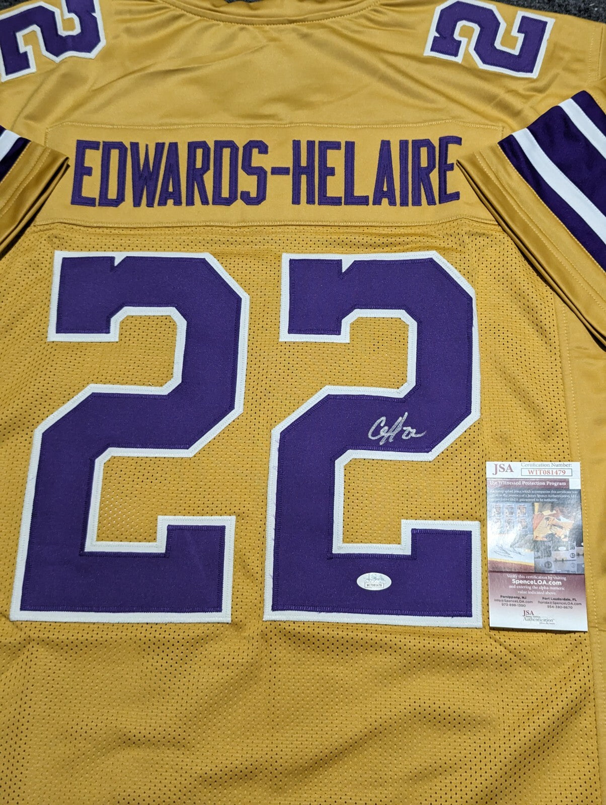 Lsu Tigers Clyde Edwards-Helaire Autographed Signed Jersey Jsa Coa