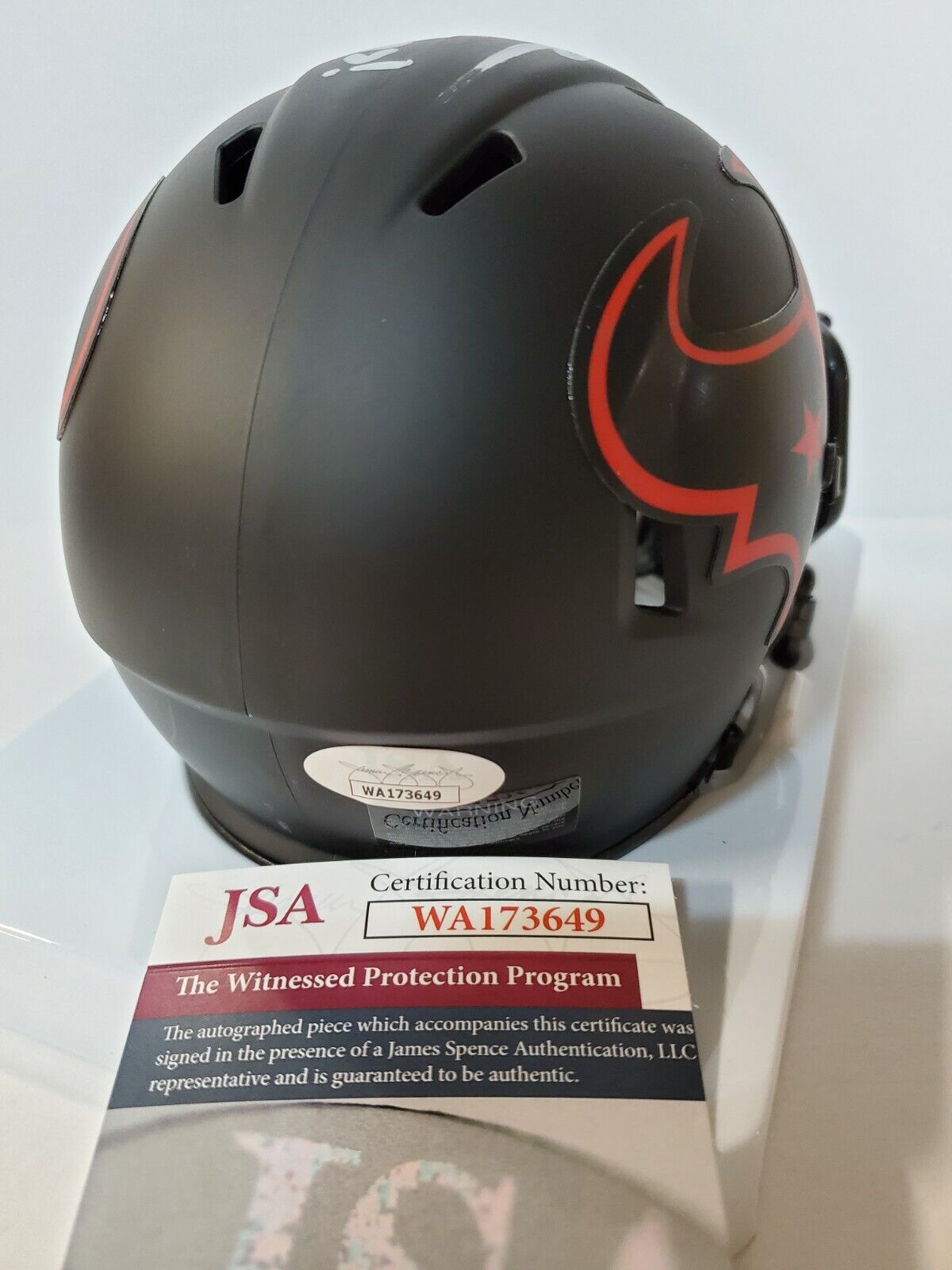 MVP Authentics Houston Texans Daesean Hamilton Signed Inscribed Eclipse Mini Helmet Jsa Coa 85.50 sports jersey framing , jersey framing