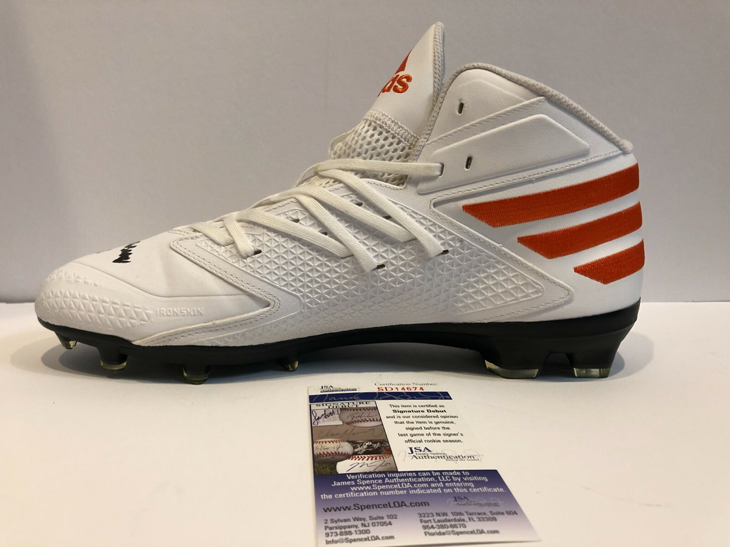 Miami Hurricanes Greg Rousseau Autographed Signed Adidas Cleat Jsa Coa