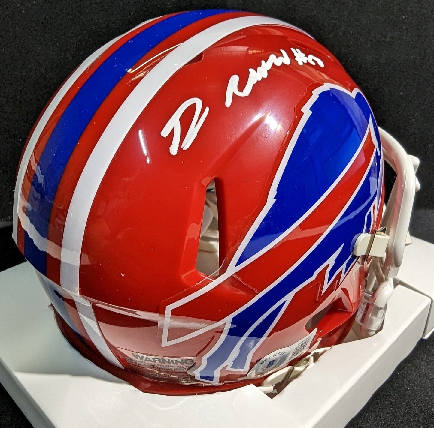 Buffalo Bills Gregory Rousseau Signed Speed Mini Helmet Beckett Holo