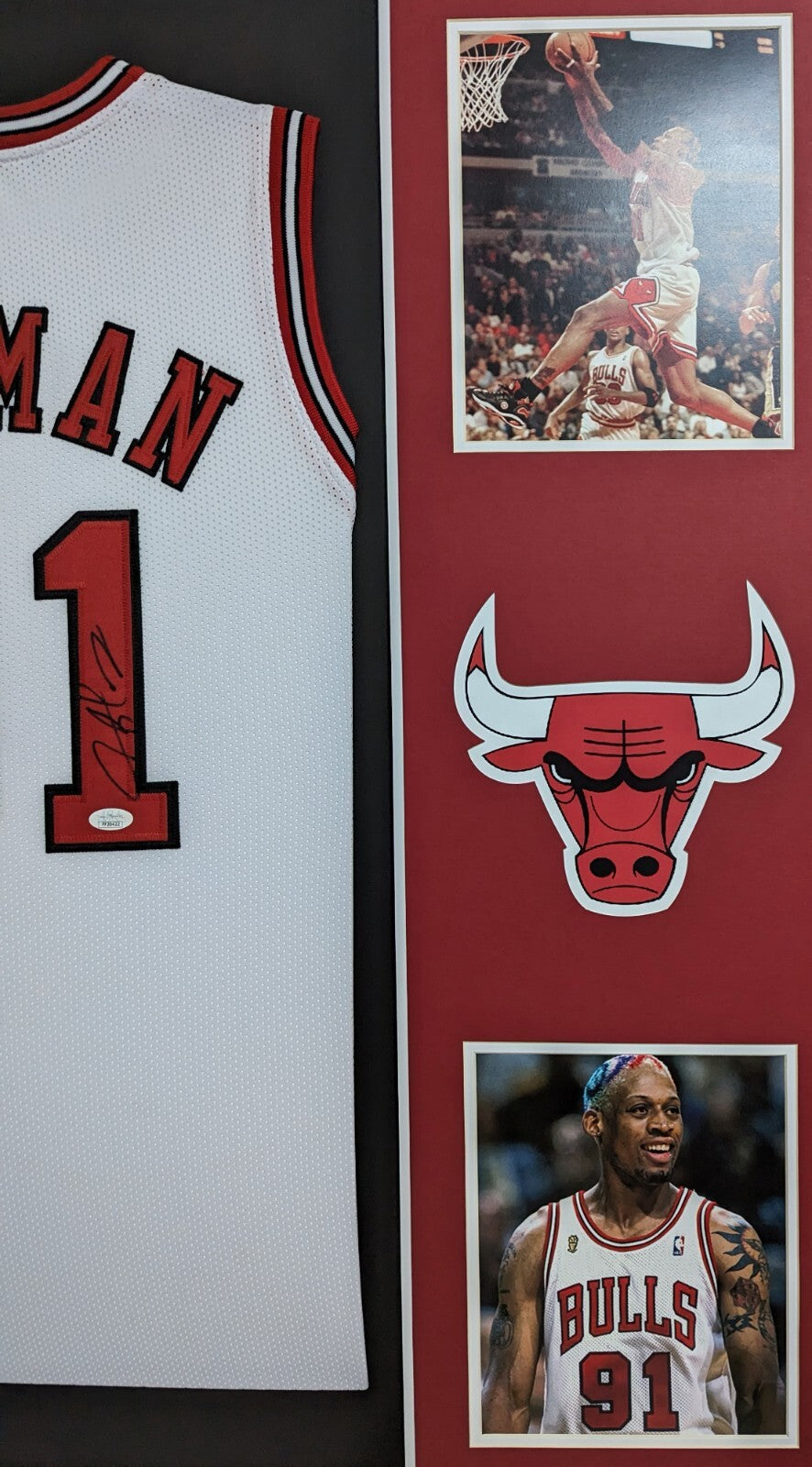 Framed Chicago Bulls Dennis Rodman Autographed Signed Jersey Jsa Coa